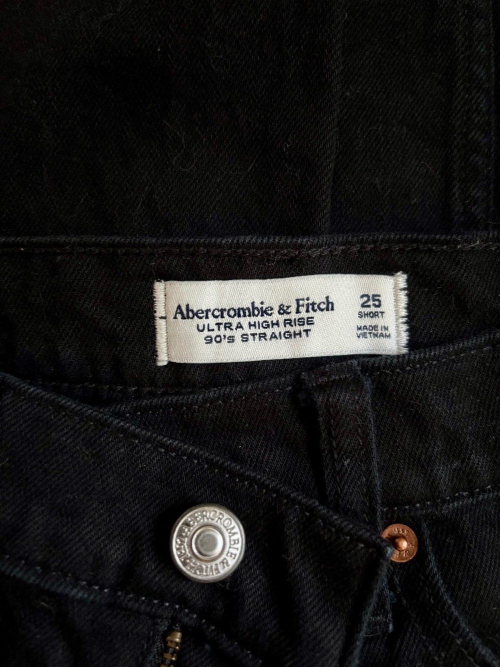 Abercrombie and fitch ultra high rise 90’s straight jean black - Picture 6 of 6